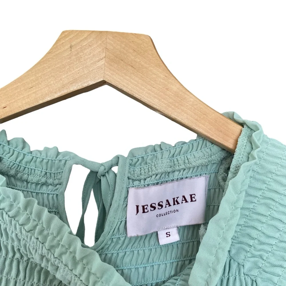 JessaKae Wandering Willoughby Ruffle Mint Green Midi Dress Womens Small - Picture 4 of 8